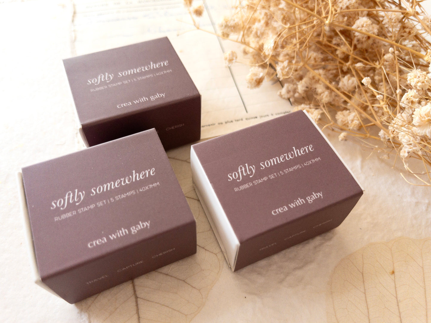 Rubber stamp set: Softly somewhere (Mini quotes)