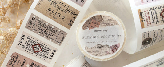 Pre-cut taiwanese washi tape with backing paper: Summer escapade (August 2026 sub kit)
