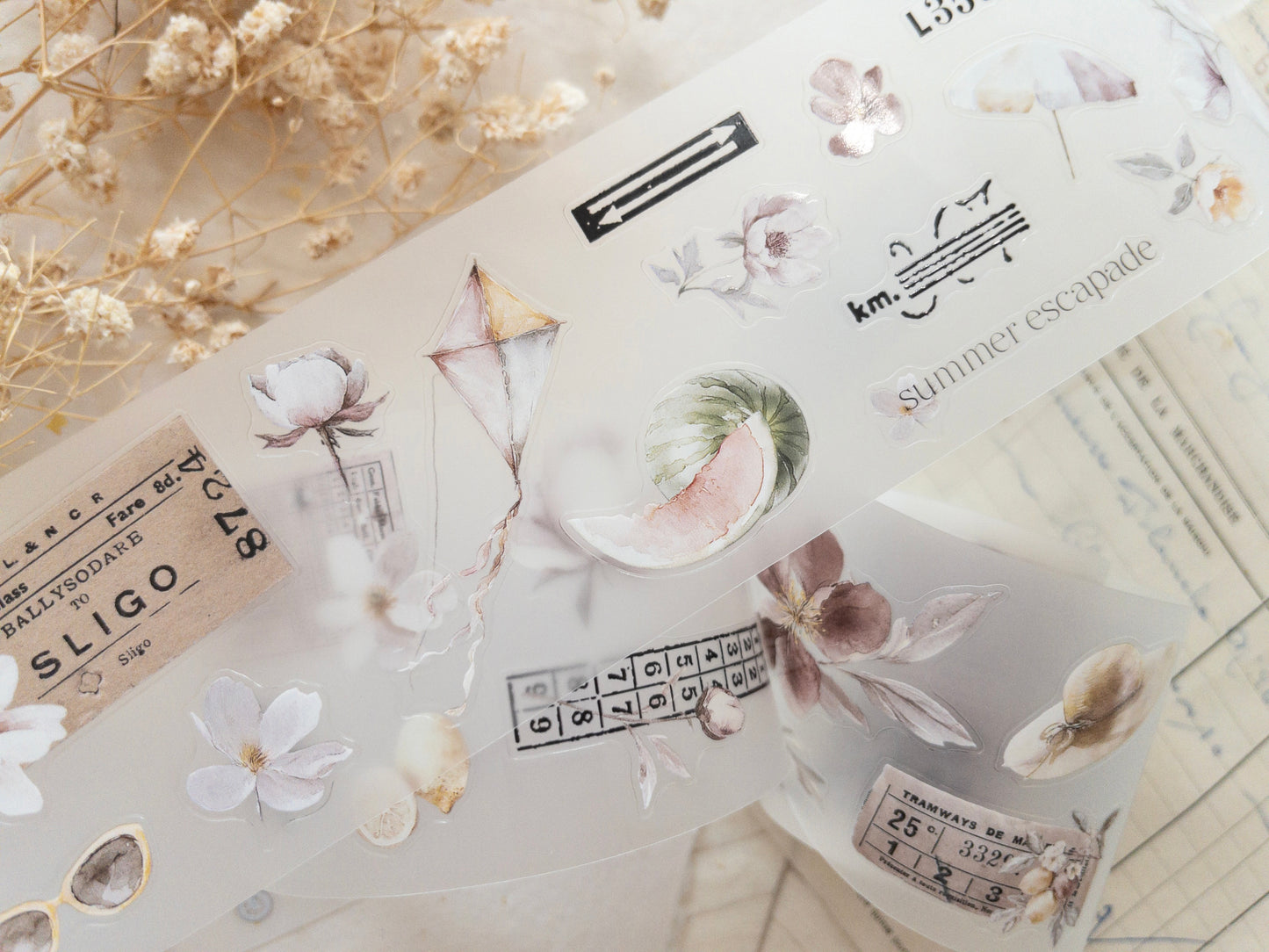 Pre-cut PET tape: Summer escapade (August 2026 sub kit)