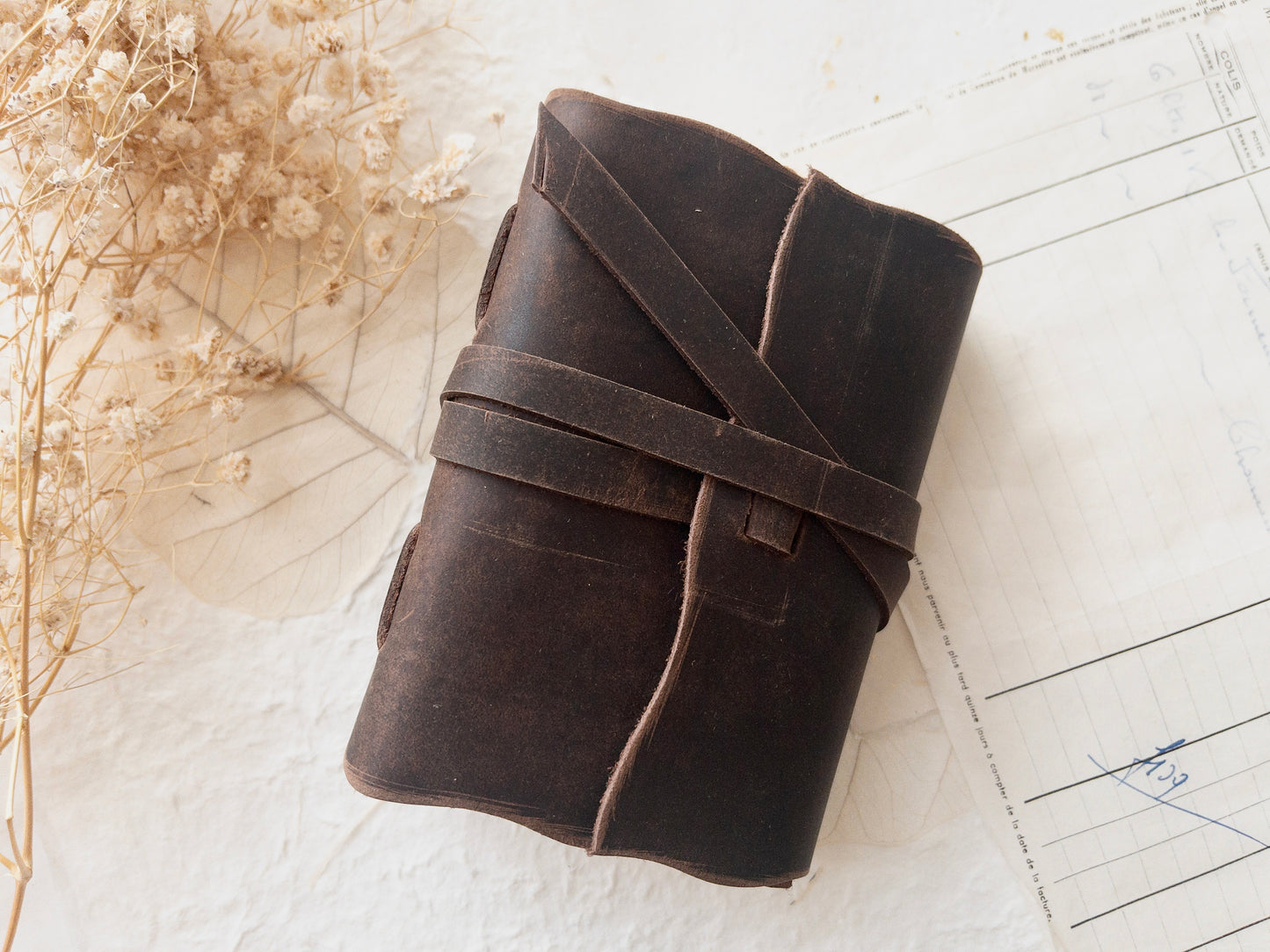 Travelers journal with handmade paper (Multiple sizes)