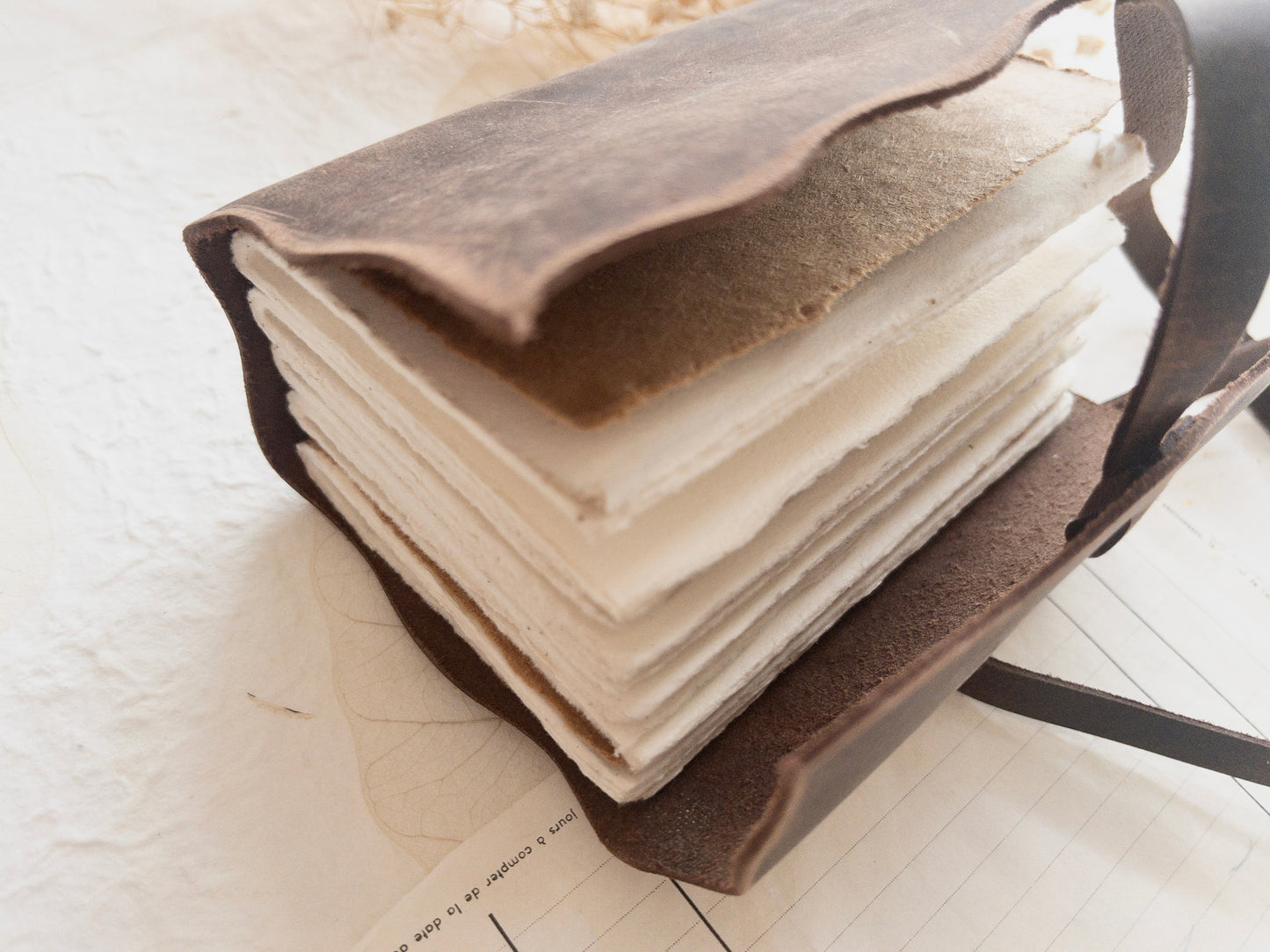 Travelers journal with handmade paper (Multiple sizes)