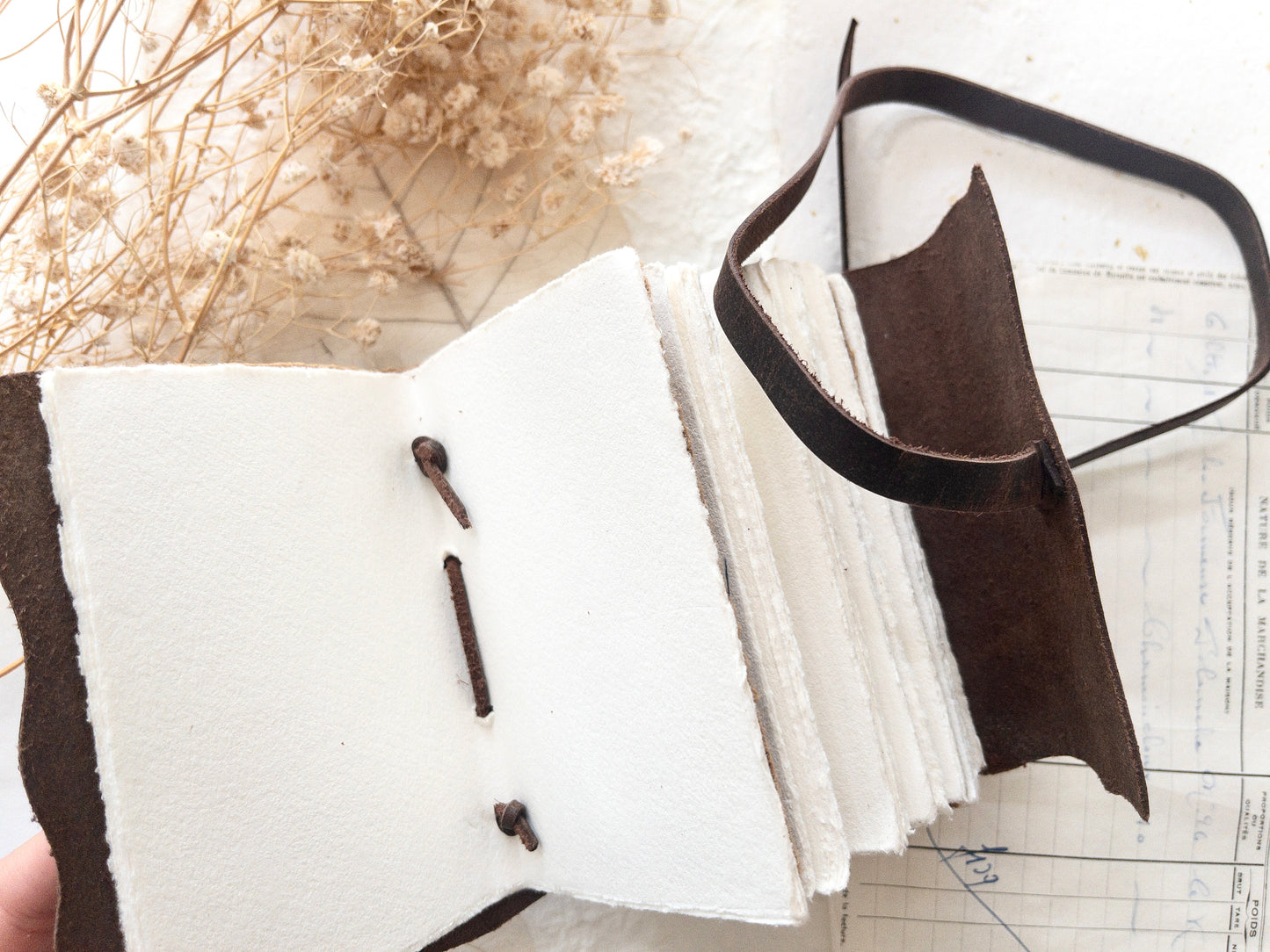 Travelers journal with handmade paper (Multiple sizes)