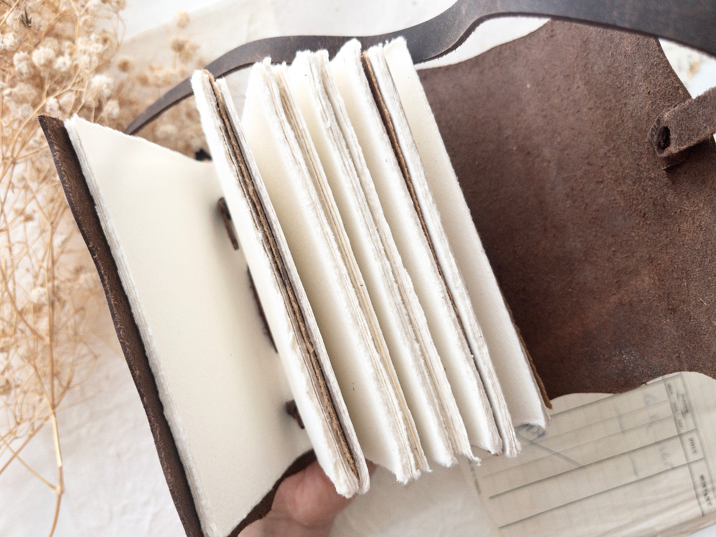 Travelers journal with handmade paper (Multiple sizes)