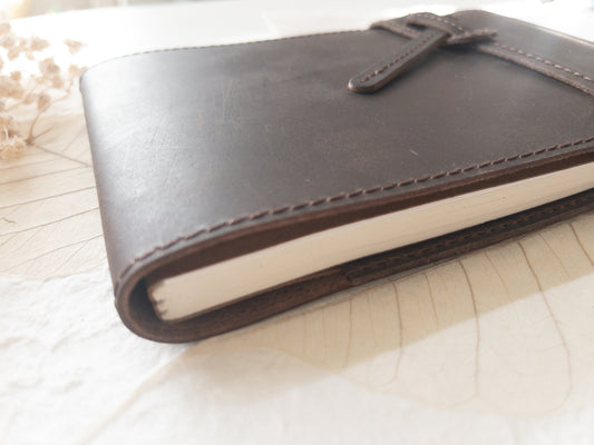 Leather cover with handmade paper insert