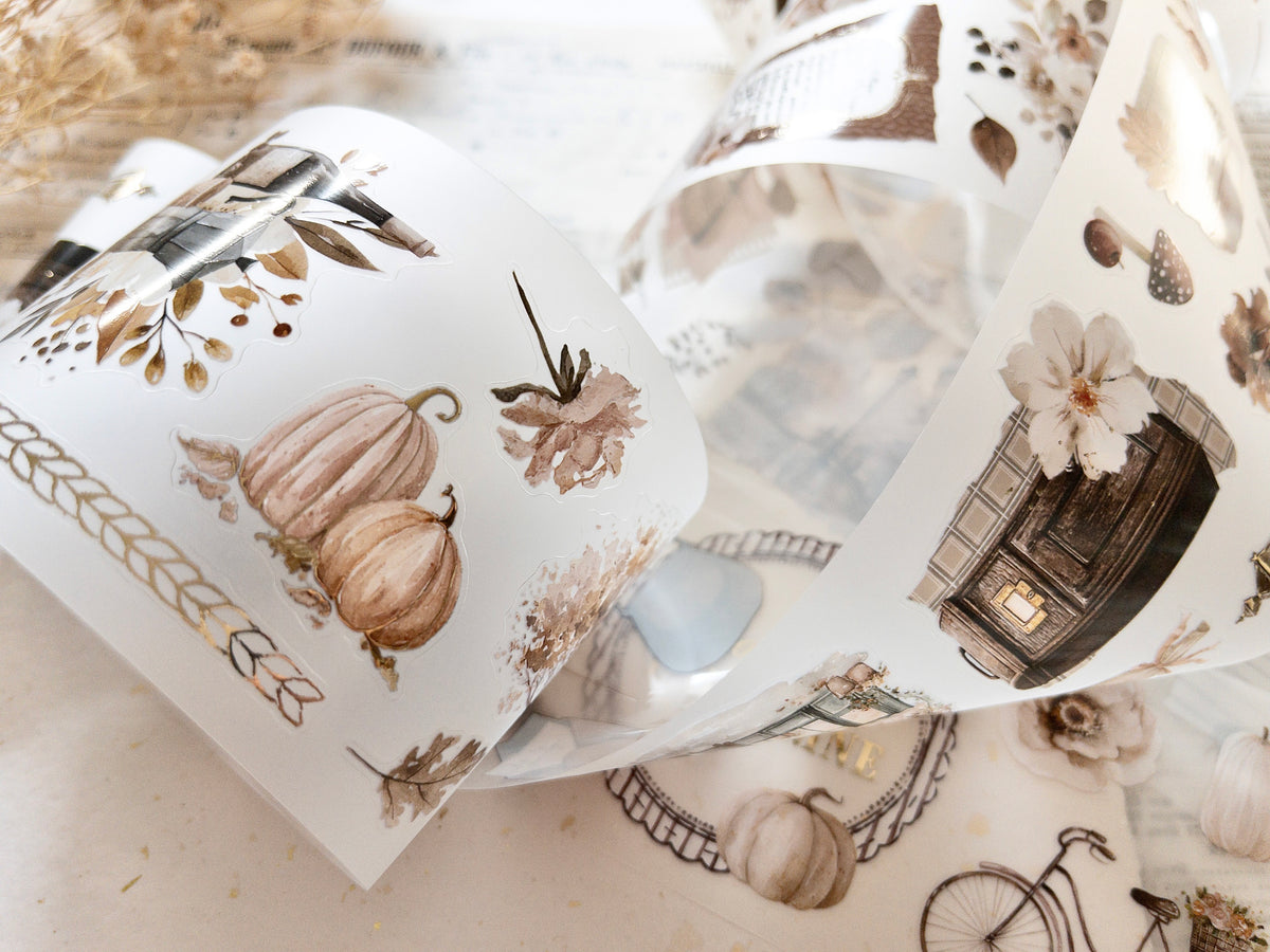 Foiled pre-cut PET tape: Bonjour l'automne
