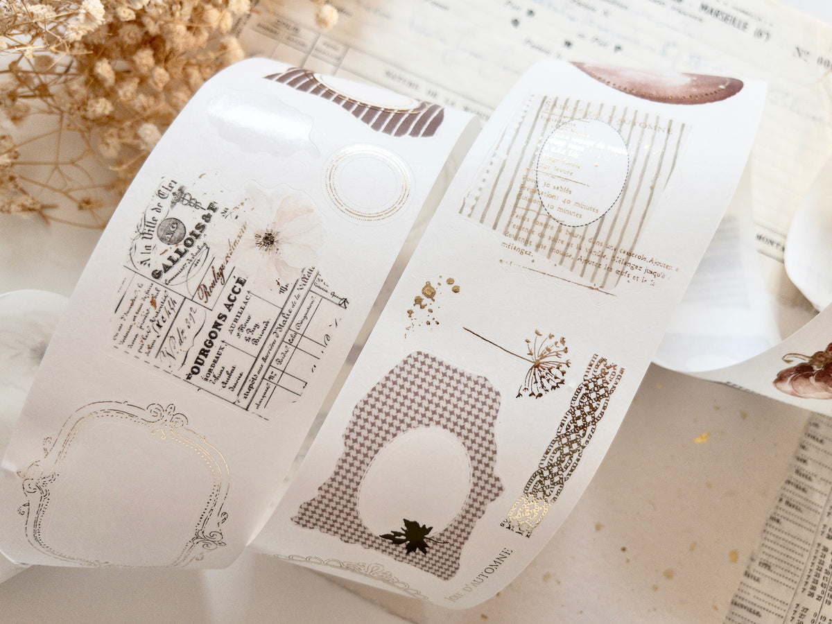 Pre-cut foiled washi tape: Autumn in layers (Bonjour l'automne collection)