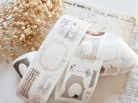 Pre-cut foiled washi tape: Autumn in layers (Bonjour l'automne collection)