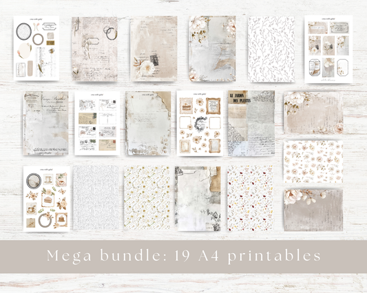 Journaling printable bundle: 19 A4 digital files