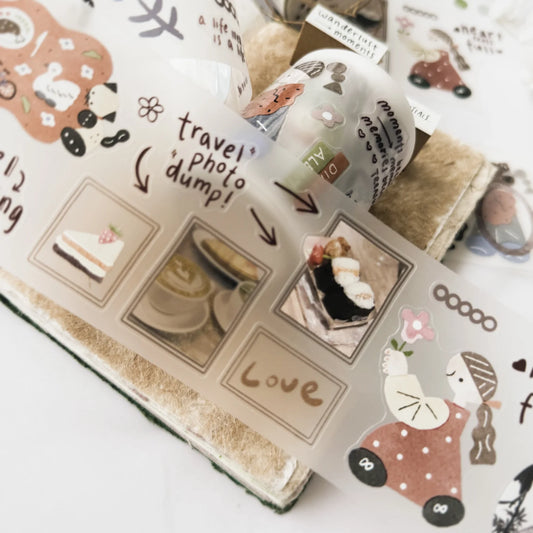 Journal Pages x rabch.jpg kiss - cut crystal pet tape - After trip (Single loop)