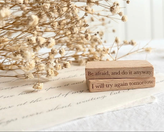 Mini quote rubber stamps