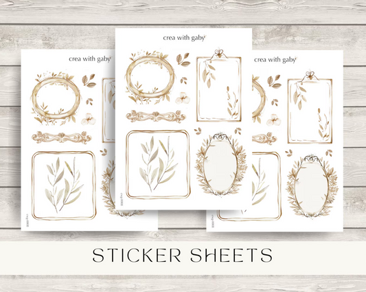 Elegant floral frame stickers (045)