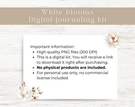A4 Background printable. Vintage, grungy paper: White blooms collection