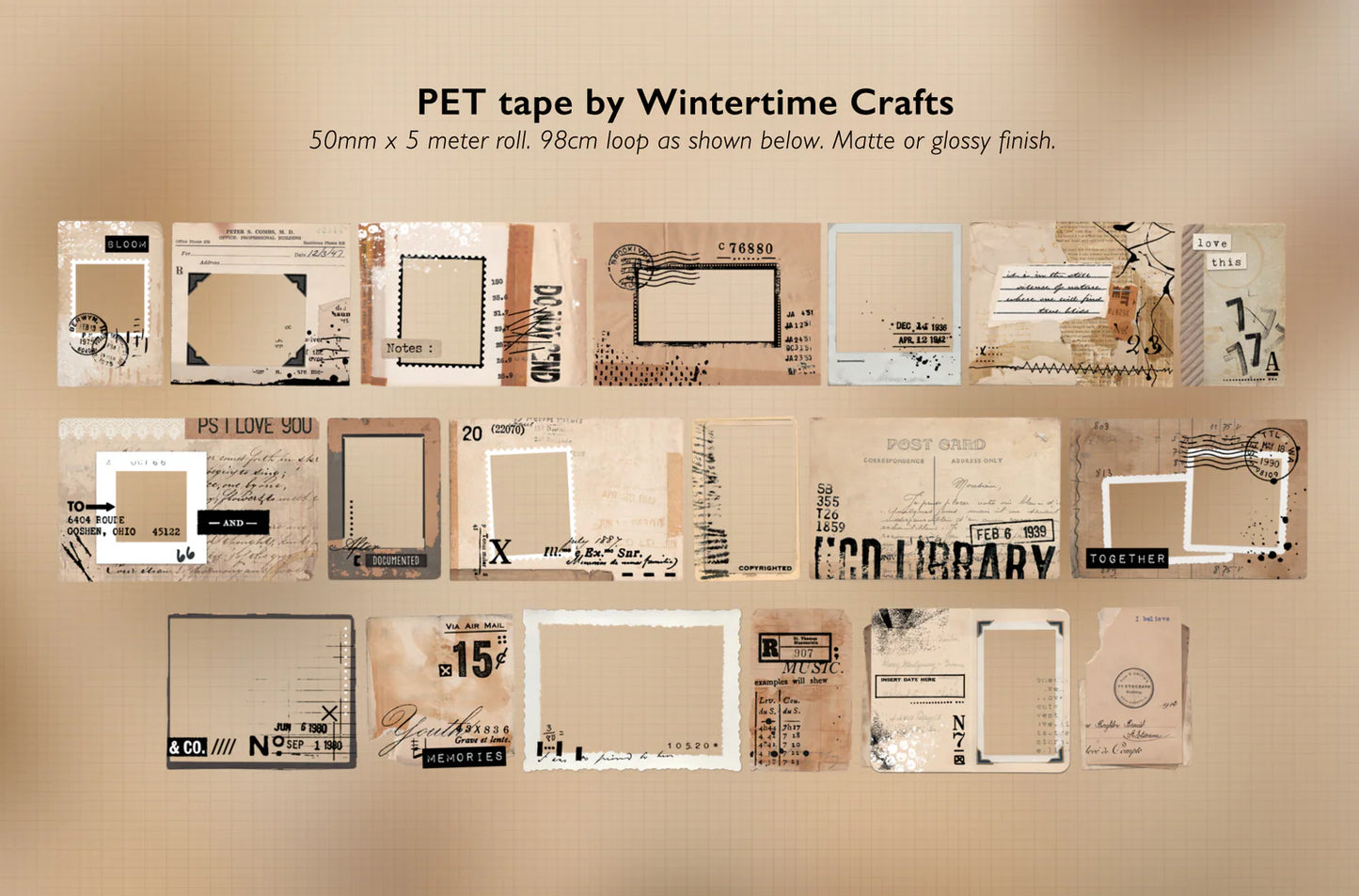 Collages and Frames PET Tape by Wintertime Crafts