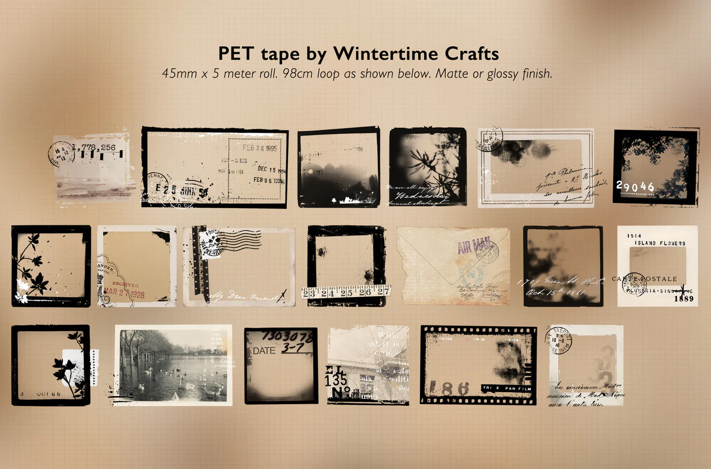 Vintage Frames PET Tape by Wintertime Crafts