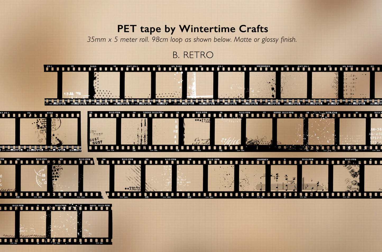 21mm Film Negatives PET Tape by Wintertime Crafts
