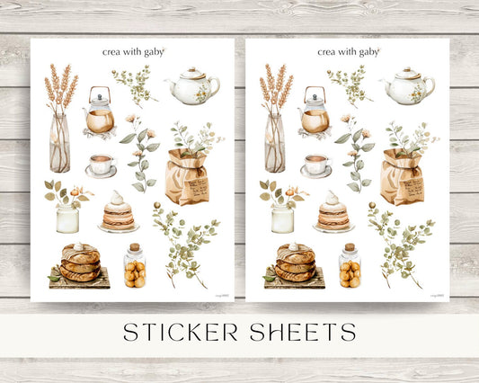 Boho deco stickers, decorative stickers for bullet journaling & planner deco (039)