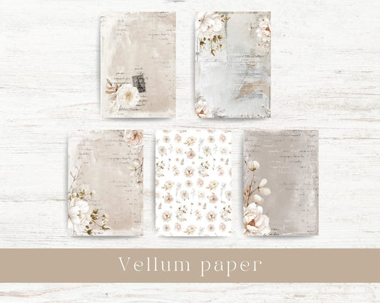 Vellum paper: White blooms collection