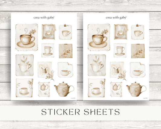 Tea coffee boho deco stickers (042)